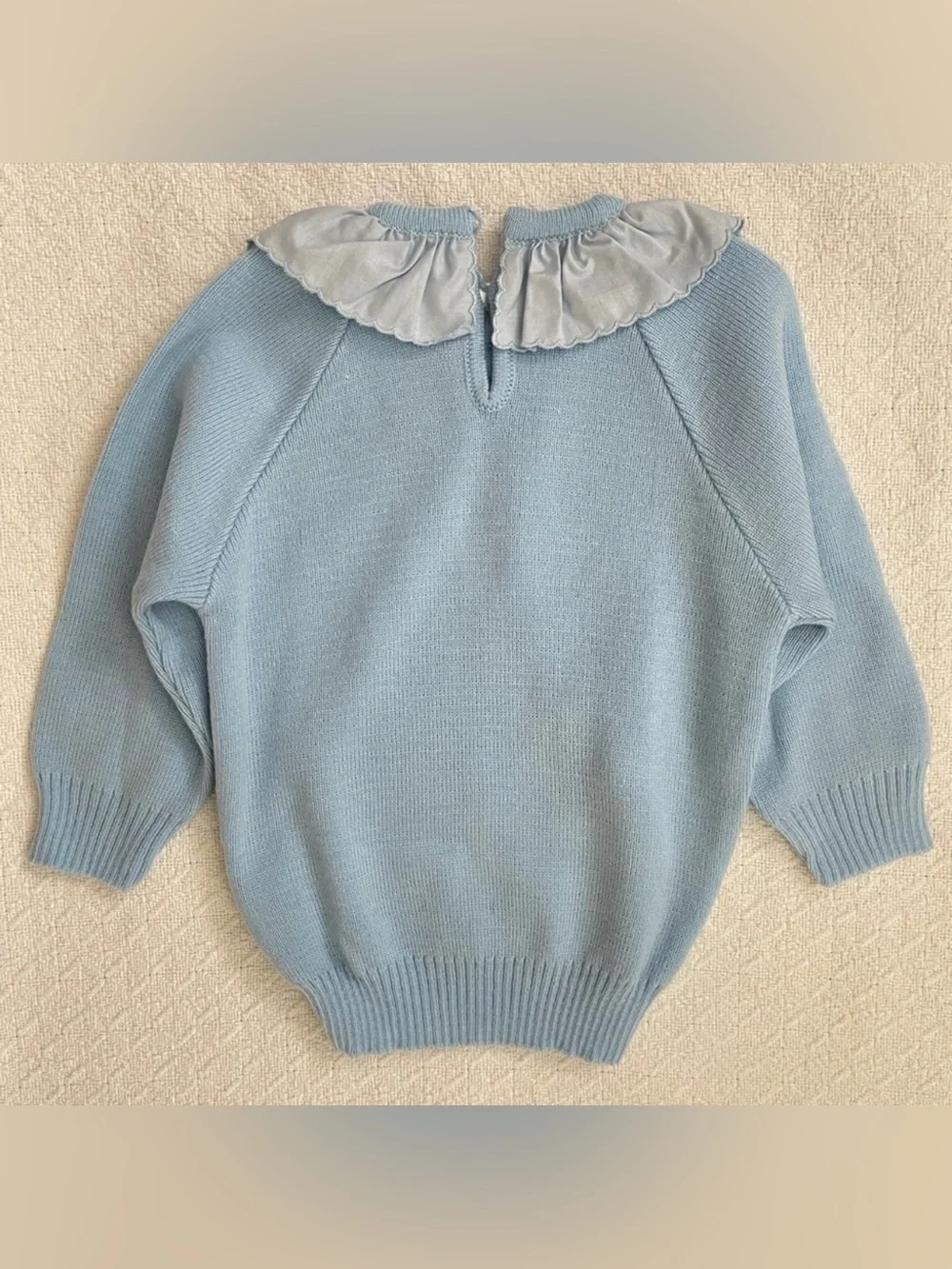 Tricots VIP’s First Quality Vintage Clown Appliqué Sweater Ruffle Collar NWT